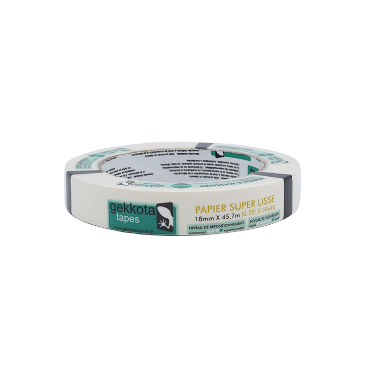 CINTA PAPEL CREPP (80ºC) PARA ENMASCARADO 'GEKKOTA' (18mm) - tumbada